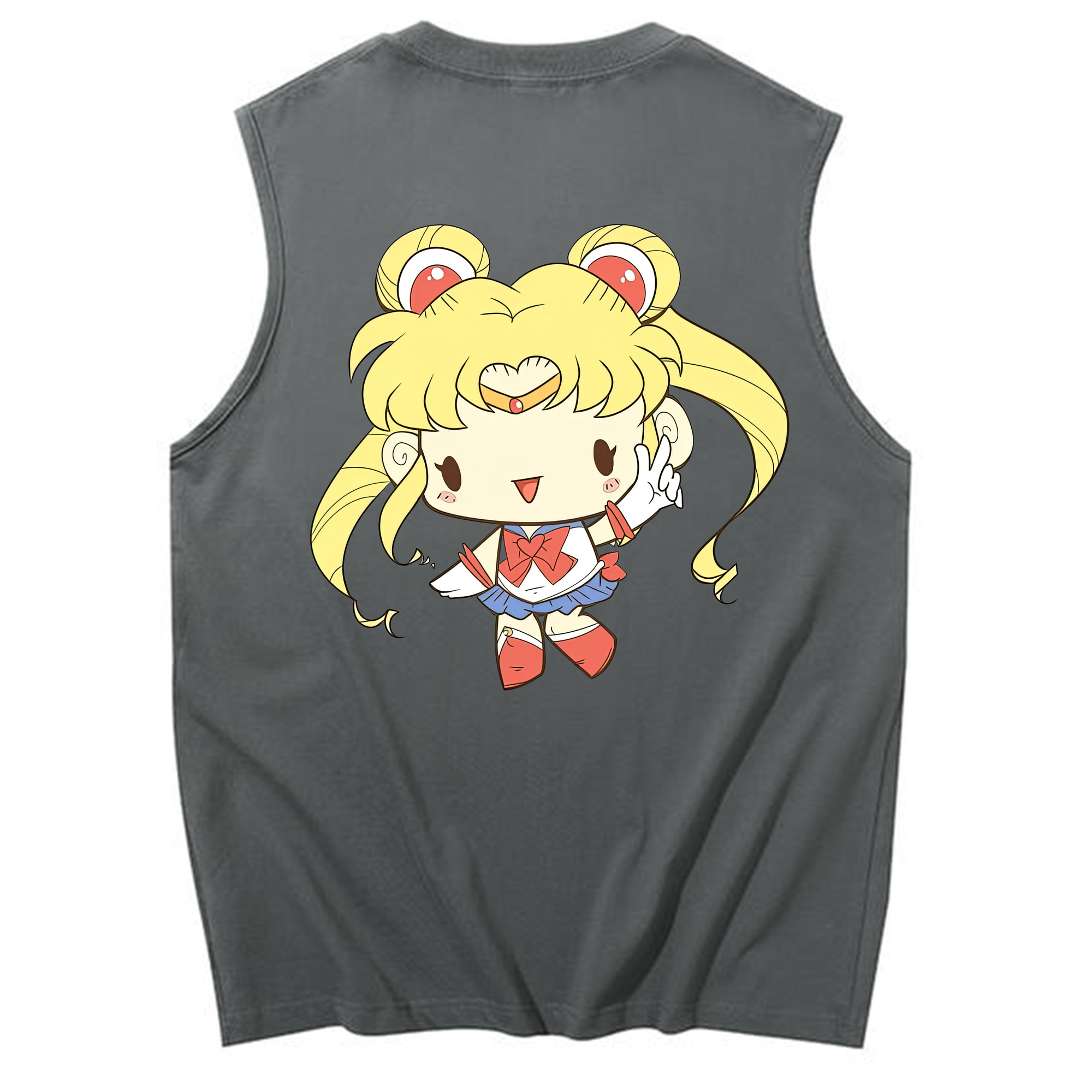 （画像用） 美少女戦士セーラームーン 月野 うさぎ つきの うさぎ Sailor Moon Tsukino Usagi コットン100％タンクトップ（背面プリント）